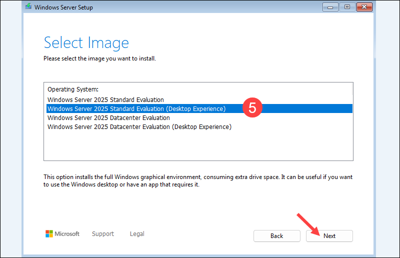 Select Windows Server edition.