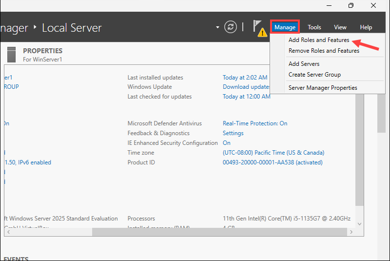 Install the Windows Backup Feature.