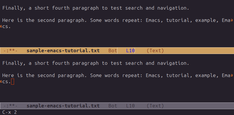 Split the current window horizontally