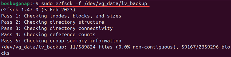 Verifying filesystem integrity.