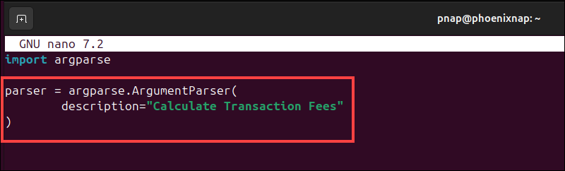 Create an ArgumentParser object in argparse script.