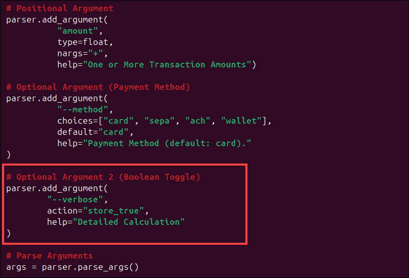 Adding a Boolean handle in argparse.