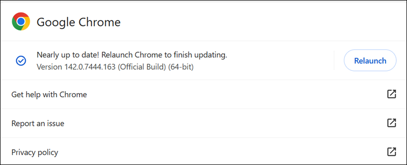 Chrome updates