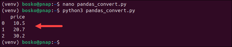 Converting strings to floats in Python using Pandas.