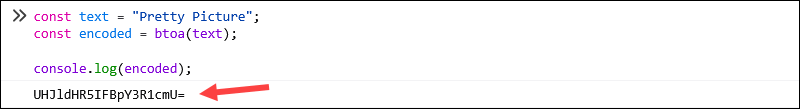 Encoding string in Base64 using btoa().