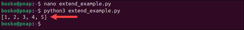 Extend a list with any iterable in Python.