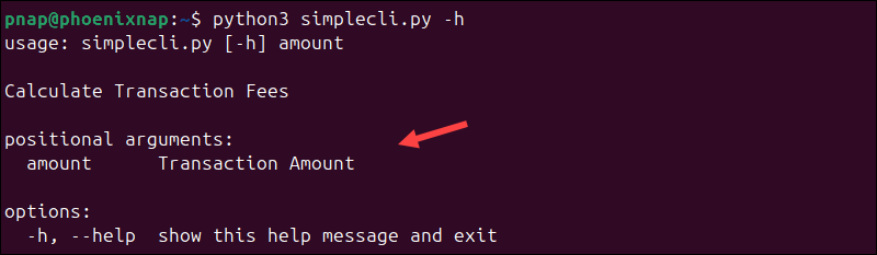 argparse help page in Python.