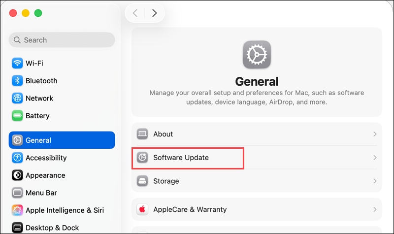 Mac choose Software update