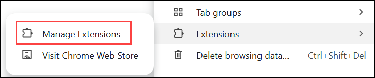 Manage Extensions