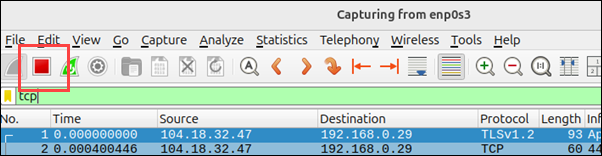 Press the Stop button