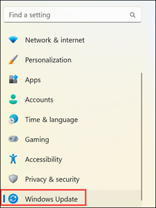Select Windows update
