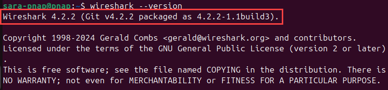 wireshark --version installation from repository