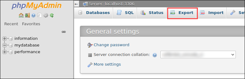 Click the Export option