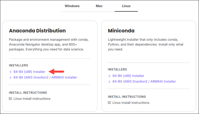Anaconda developers website.
