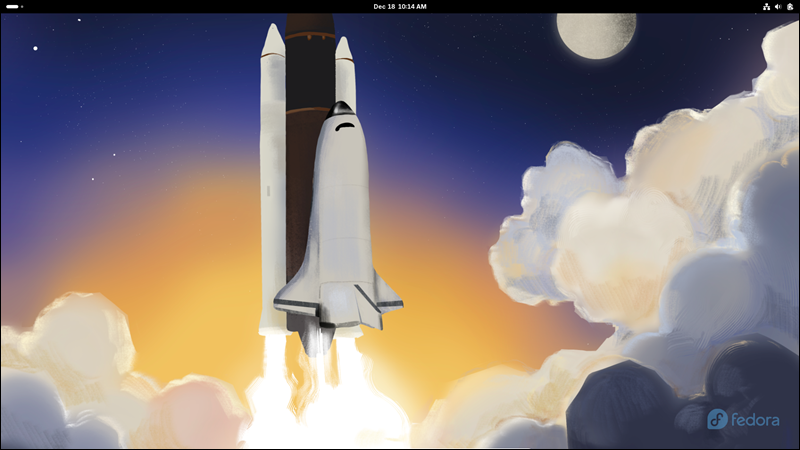 KDE vs. GNOME: default GNOME look on Fedora 43.