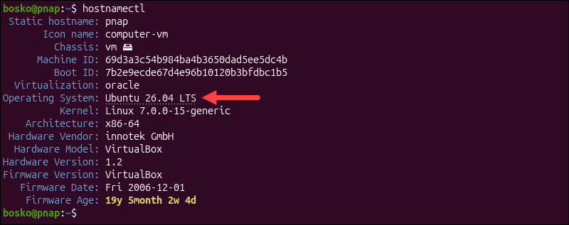 hostnamectl terminal output