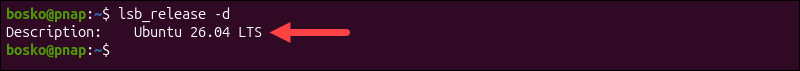lsb_release -d terminal output