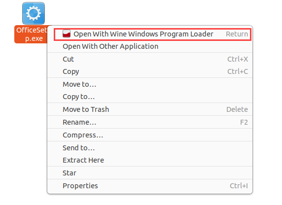 Opening a Windows app on Linux with Wine.