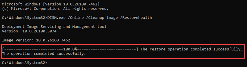 Repairing the local OS image.