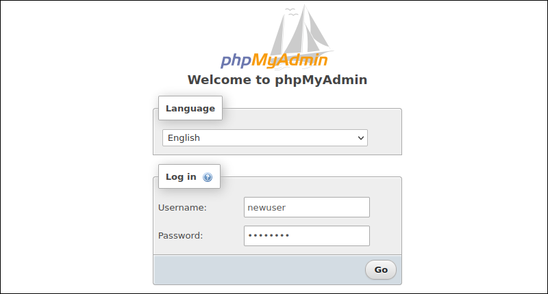 phpmy Admin login
