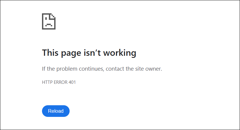 401 error in a browser