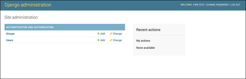 An example of the Django admin interface.
