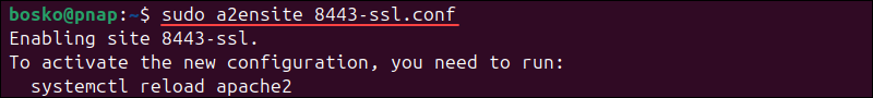Activate Apache virtual host.