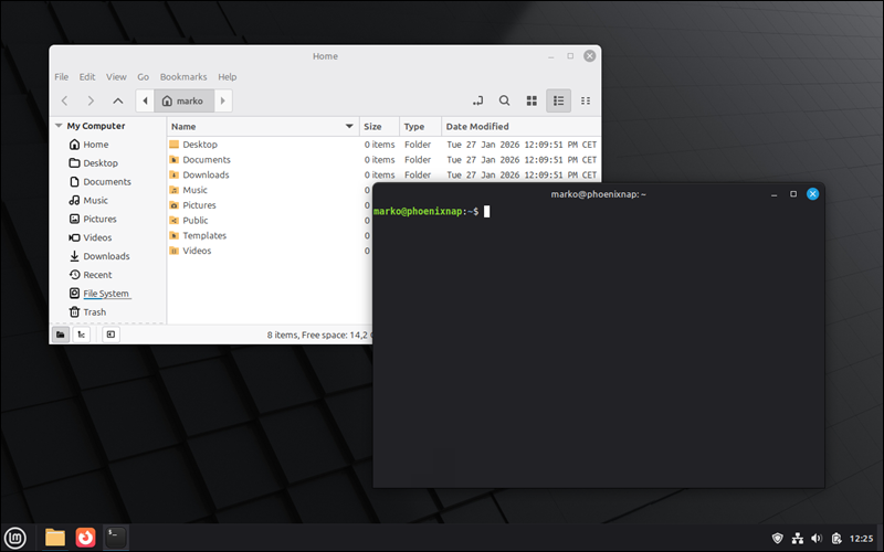 An image of a Linux Mint Cinnamon desktop.