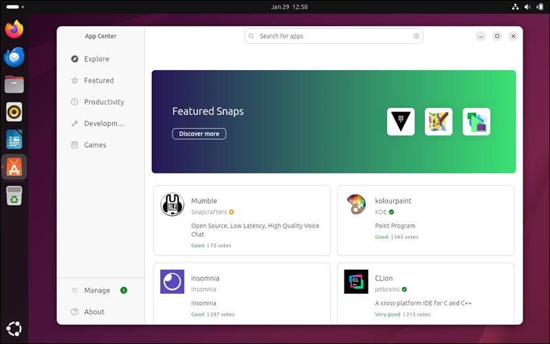 Ubuntu Snap Store.