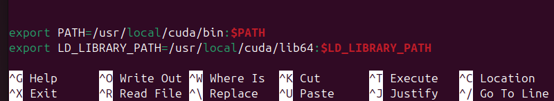 Adding lines to the configuration file in Nano terminal output
