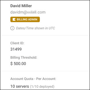 Billing Admin badge.