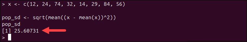 Finding population standard Deviation in R.