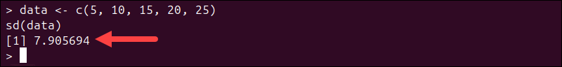 Finding the standard deviation via sd().