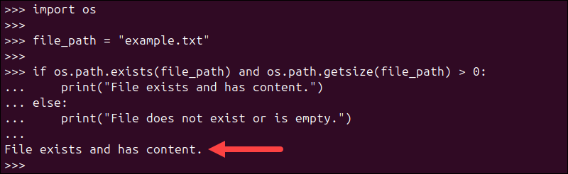Checking if a file exists in Python using the os module.