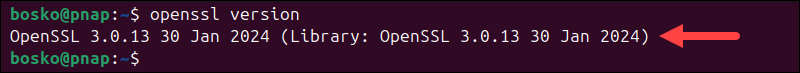 Checking if OpenSSL is installed on Ubuntu.