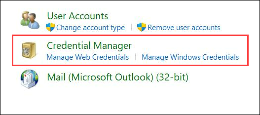 Click Credential Manager.