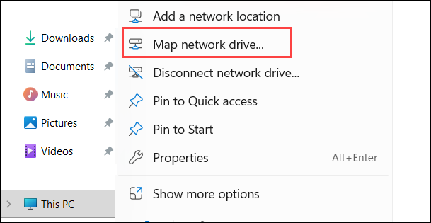 Map network drive