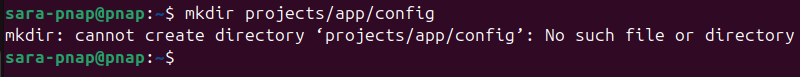 mkdir projects/app/config terminal output