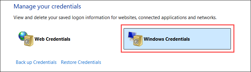 Open Windows Credentials