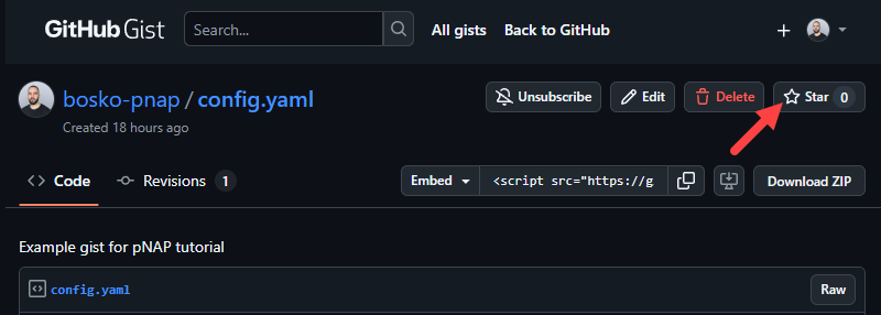 Star a gist on GitHub.