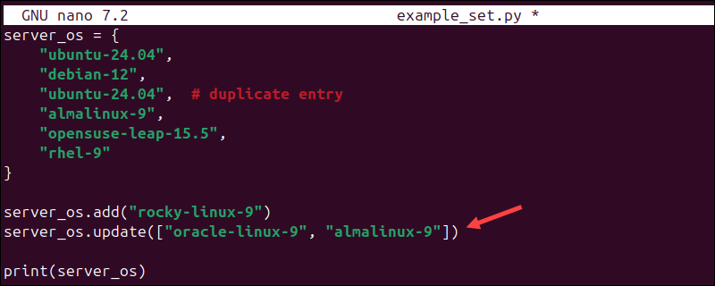 Adding multiple items to a set in Python.