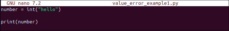 Add the following code to the script in Nano terminal output