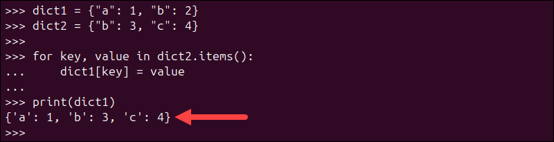 Append dictionary to dictionary in Python using a loop.