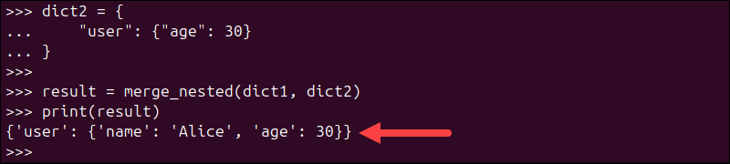 Append dictionary to dictionary in Python via a recursive function.