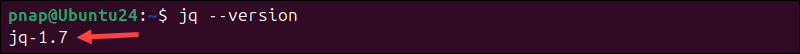 Check the jq version in Linux.