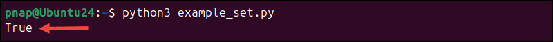 The results of comparing sets in Python.