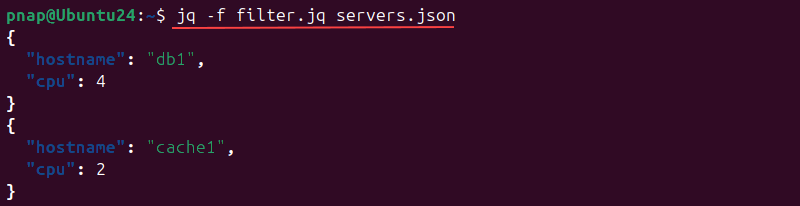 Using a file filter in jq.