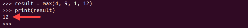 Using max() with multiple arguments.
