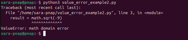 Python ValueError example 2: out of range values