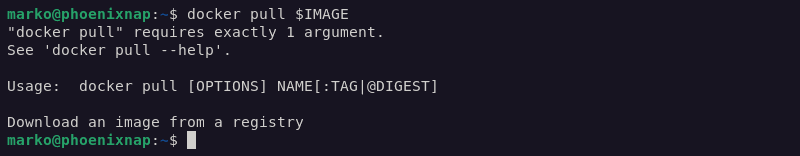 The error appearing due to an empty variable.